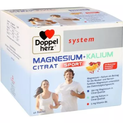 DOPPELHERZ Grânulos do sistema citrato de magnésio + potássio, 40 peças
