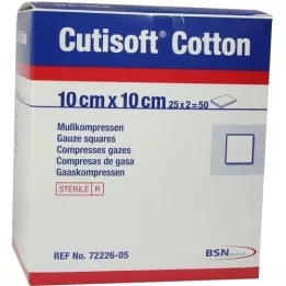 CUTISOFT Algodão compr. 10x10 cm estéril, 25X2 peças