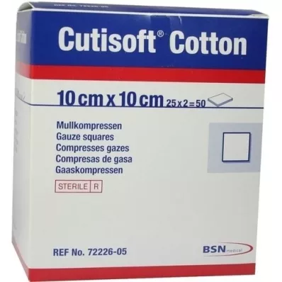 CUTISOFT Algodão compr. 10x10 cm estéril, 25X2 peças