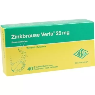 ZINKBRAUSE Verla 25 mg comprimidos efervescentes, 40 unidades