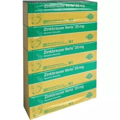 ZINKBRAUSE Comprimidos efervescentes Verla 25 mg, 100 unidades