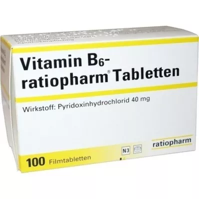 VITAMIN B6-RATIOPHARM comprimidos revestidos por película de 40 mg, 100 unidades