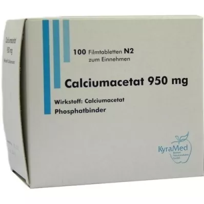 CALCIUMACETAT Comprimidos revestidos por película de 950 mg, 100 unidades CALCIUMACETAT Comprimidos revestidos por película de 950 mg, 100 unidades