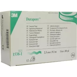 DURAPORE Gesso de seda Rolo de 2,5 cm x 9,1 m, 12 peças