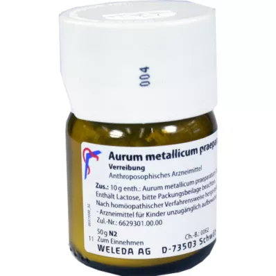 AURUM METALLICUM PRAEPARATUM Trituração D 6, 50 g