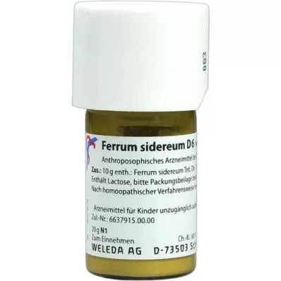 FERRUM SIDEREUM Trituração D 6, 20 g
