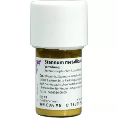 STANNUM METALLICUM praeparatum D 8 Trituração, 20 g STANNUM METALLICUM praeparatum D 8 Trituração, 20 g