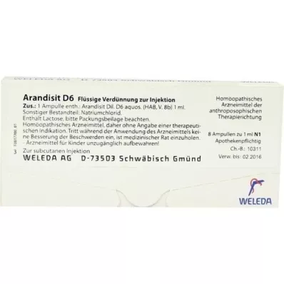 ARANDISIT D 6 ampolas, 8X1 ml ARANDISIT D 6 ampolas, 8X1 ml