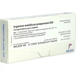 ARGENTUM METALLICUM praeparatum D 20 ampolas, 8 unid