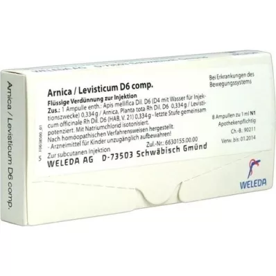 ARNICA/LEVISTICUM D 6 comp. ampolas, 8X1 ml