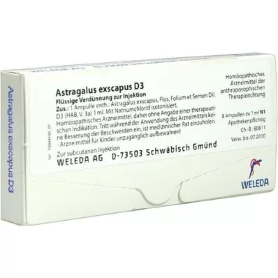 ASTRAGALUS EXSCAPUS D 3 ampolas, 8X1 ml