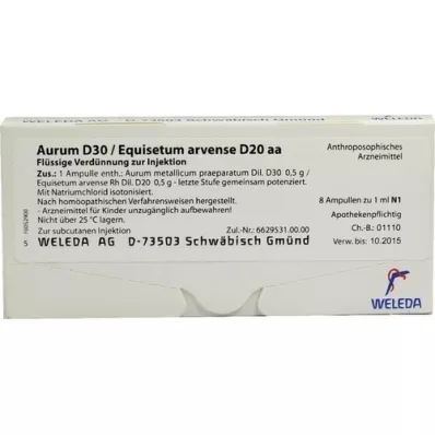AURUM Ampolas D 30/Equisetum arvense D 20 aa, 8X1 ml AURUM Ampolas D 30/Equisetum arvense D 20 aa, 8X1 ml