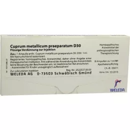 CUPRUM METALLICUM praep.D 30 ampolas, 8X1 ml