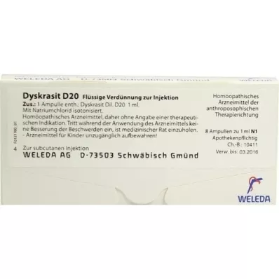 DYSKRASIT D 20 ampolas, 8X1 ml