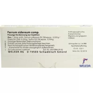 FERRUM SIDEREUM COMP.Ampolas, 8X1 ml FERRUM SIDEREUM COMP.Ampolas, 8X1 ml