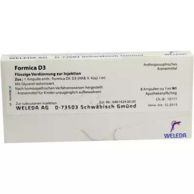 FORMICA D 3 ampolas, 8X1 ml