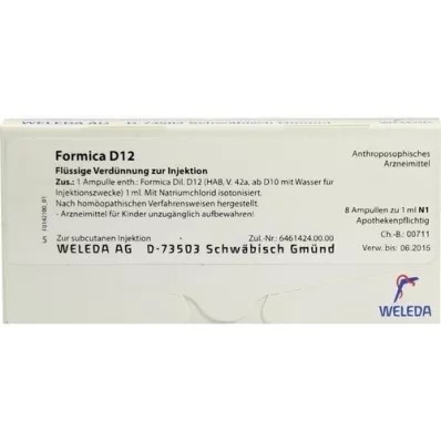 FORMICA D 12 ampolas, 8X1 ml FORMICA D 12 ampolas, 8X1 ml