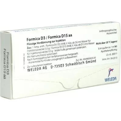 FORMICA Ampolas D 3/Fórmica D 15 aa, 8X1 ml FORMICA Ampolas D 3/Fórmica D 15 aa, 8X1 ml