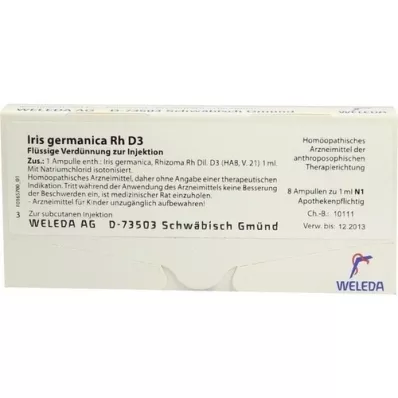 IRIS GERMANICA Rh D 3 ampolas, 8X1 ml