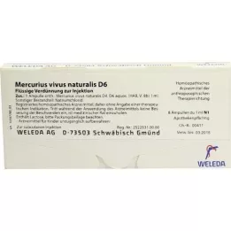 MERCURIUS VIVUS NATURALIS D 6 ampolas, 8X1 ml
