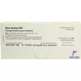 NUX VOMICA D 4 ampolas, 8X1 ml