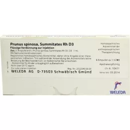 PRUNUS SPINOSA SUMMITATES Rh D 3 ampolas, 8X1 ml