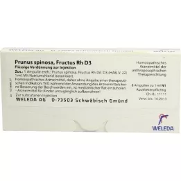 PRUNUS SPINOSA FRUCTUS Rh D 3 ampolas, 8X1 ml
