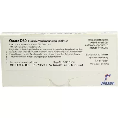 QUARZ D 60 ampolas, 8X1 ml QUARZ D 60 ampolas, 8X1 ml