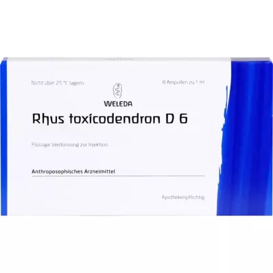 RHUS TOXICODENDRON D 6 ampolas, 8X1 ml