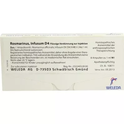 ROSMARINUS D 4 ampolas, 8X1 ml