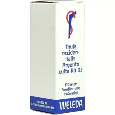 THUJA OCCIDENTALIS ARGENTO culta Diluição Rh D 3, 20 ml THUJA OCCIDENTALIS ARGENTO culta Diluição Rh D 3, 20 ml