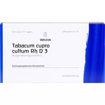 TABACUM CUPRO cultum Rh D 3 ampolas, 8X1 ml