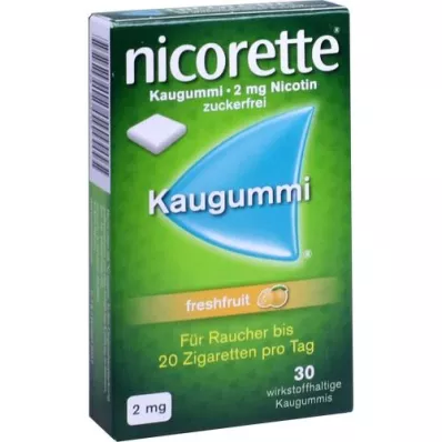 NICORETTE 2 mg de goma de mascar de frutas frescas, 30 unidades NICORETTE 2 mg de goma de mascar de frutas frescas, 30 unidades