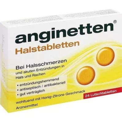 ANGINETTEN Pastilhas para garganta, 24 unidades