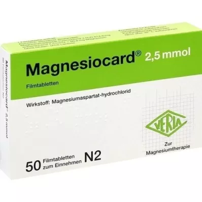MAGNESIOCARD Comprimidos revestidos por película de 2,5 mmol, 50 unidades