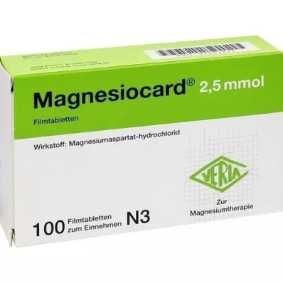 MAGNESIOCARD Comprimidos revestidos por película de 2,5 mmol, 100 unidades MAGNESIOCARD Comprimidos revestidos por película de 2,5 mmol, 100 unidades