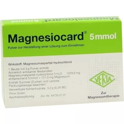 MAGNESIOCARD 5 mmol Plv.z.Her.e.Lsg.z.Intake, 20 unidades