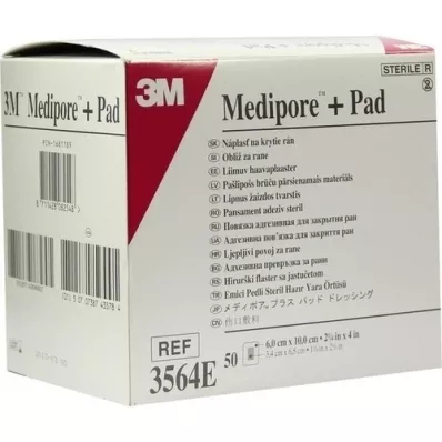 MEDIPORE Curativo estéril Plus Pad 3564E, 50 unidades MEDIPORE Curativo estéril Plus Pad 3564E, 50 unidades