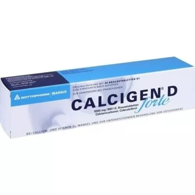 CALCIGEN D forte 1000 mg/880 UI comprimidos efervescentes, 20 unidades CALCIGEN D forte 1000 mg/880 UI comprimidos efervescentes, 20 unidades