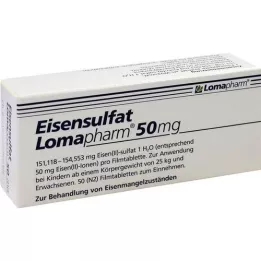 EISENSULFAT Lomapharm 50 mg comprimidos revestidos por película, 50 unidades