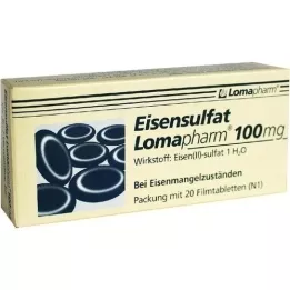 EISENSULFAT Lomapharm 100 mg comprimidos revestidos por película, 20 unidades