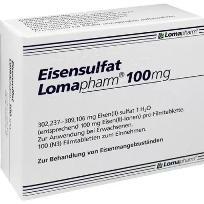 EISENSULFAT Lomapharm 100 mg comprimidos revestidos por película, 100 unidades EISENSULFAT Lomapharm 100 mg comprimidos revestidos por película, 100 unidades