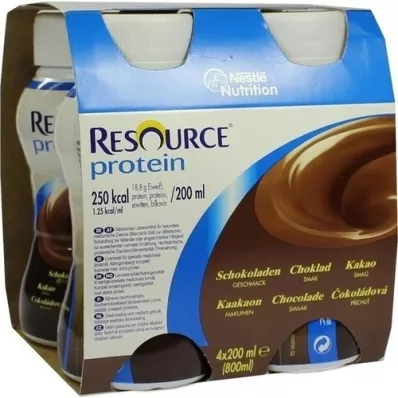 RESOURCE Nova receita líquida de chocolate proteico, 4X200 ml