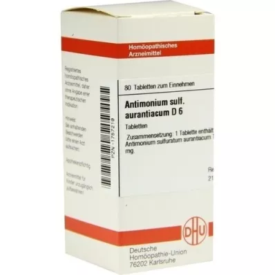 ANTIMONIUM SULFURATUM aurantiacum D 6 comprimidos, 80 unidades