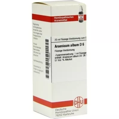ARSENICUM ALBUM Diluição D 6, 20 ml ARSENICUM ALBUM Diluição D 6, 20 ml