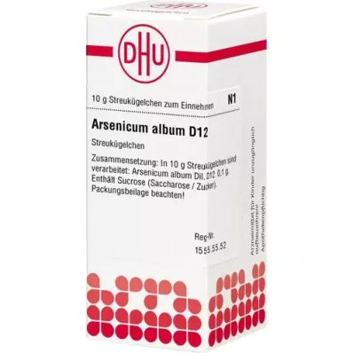 ARSENICUM ALBUM D 12 glóbulos, 10 g ARSENICUM ALBUM D 12 glóbulos, 10 g