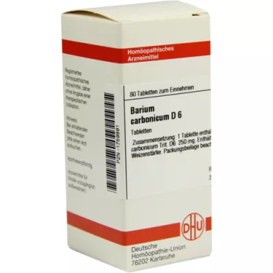 BARIUM CARBONICUM D 6 comprimidos, 80 unidades BARIUM CARBONICUM D 6 comprimidos, 80 unidades