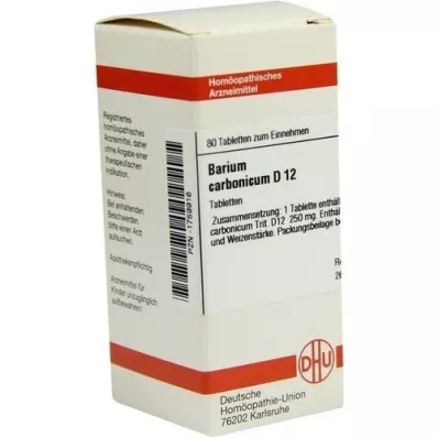 BARIUM CARBONICUM D 12 comprimidos, 80 unidades