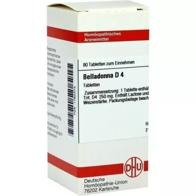 BELLADONNA D 4 comprimidos, 80 unidades BELLADONNA D 4 comprimidos, 80 unidades