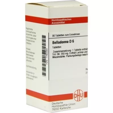 BELLADONNA D 6 comprimidos, 80 unidades BELLADONNA D 6 comprimidos, 80 unidades